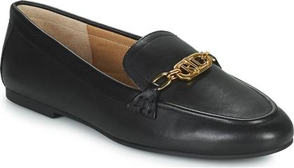 Ralph Lauren Averi Δερμάτινα Γυναικεία Loafers σε Μαύρο Χρώμα