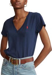 Ralph Lauren Γυναικείο Αθλητικό T-shirt με V Λαιμόκοψη Navy Μπλε