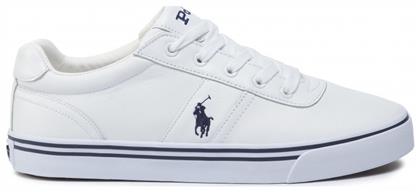 Ralph Lauren Hanford Leather Ανδρικά Sneakers Λευκά
