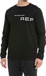 Replay Ανδρικό T-shirt Κοντομάνικο Μαύρο από το Plus4u