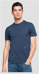 Replay Ανδρικό T-shirt Navy Μπλε με Στάμπα από το Plus4u