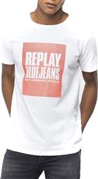 Replay Not Ordinary People Ανδρικό T-shirt Λευκό Με Στάμπα από το New Cult
