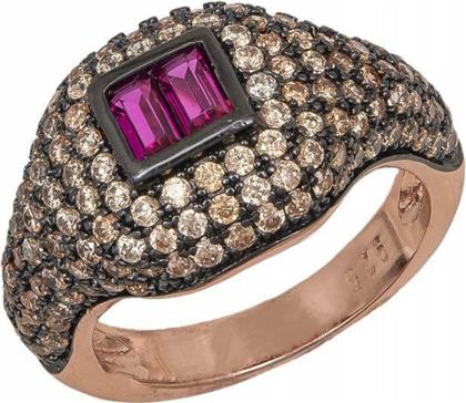 Ροζ επίχρυσο δαχτυλίδι Honor Omano Royal Signet 925 40053912 40053912 Ασήμι