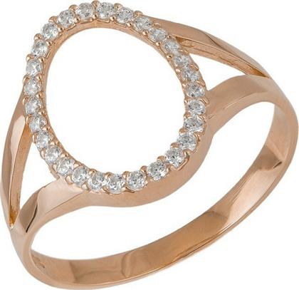Ροζ gold δαχτυλίδι με πετράτο οβάλ Κ14 036954 036954 Χρυσός 14 Καράτια από το Kosmima24