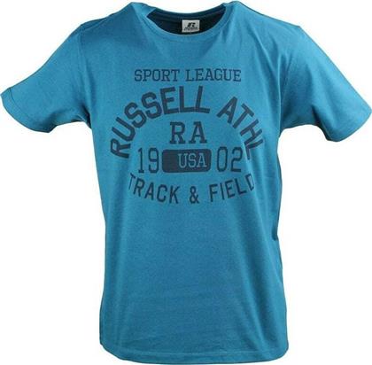 Russell Athletic Ανδρικό T-shirt Με Στάμπα Μπλε