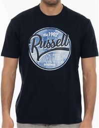 Russell Athletic Ανδρικό T-shirt Navy Μπλε με Λογότυπο από το Plus4u