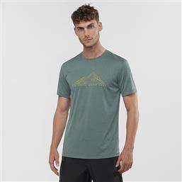 Salomon Αθλητικό Ανδρικό T-shirt Πράσινο Με Στάμπα από το Plus4u