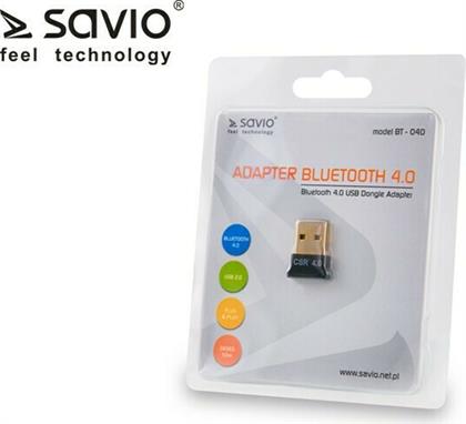 Savio BT-040 USB Bluetooth 4.0 Adapter με Εμβέλεια 50m