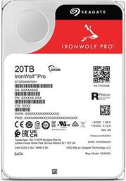 Seagate Ironwolf Pro 20TB HDD Σκληρός Δίσκος 3.5'' SATA III 7200rpm με 256MB Cache για NAS από το e-shop