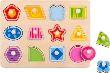 Ξύλινο Παιδικό Puzzle Σφηνώματα Shapes 12pcs Tooky Toys