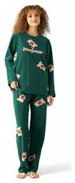 Siyah Inci Χειμερινό Γυναικείο Σετ Πιτζάμας Fleece Πράσινο από το Closet22