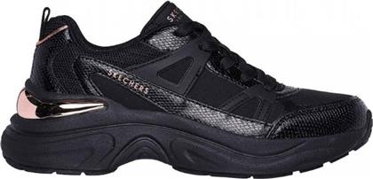 Skechers Lace Up Fashion Γυναικεία Sneakers Μαύρα