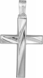 Σταυροί Βάπτισης - Αρραβώνα Λευκόχρυσος ανδρικός σταυρός Κ9 045503 045503 Ανδρικό Χρυσός 9 Καράτια από το Kosmima24