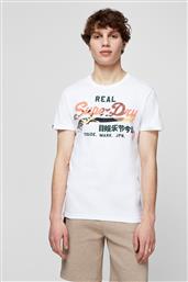 Superdry Ανδρικό T-shirt Λευκό Με Στάμπα