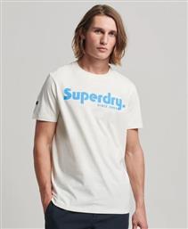 Superdry Αθλητικό Ανδρικό T-shirt Λευκό με Λογότυπο από το Favela