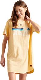 Superdry Cali Surf Καλοκαιρινό Mini Αθλητικό Φόρεμα T-shirt Κοντομάνικο Μπεζ