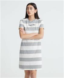 Superdry Καλοκαιρινό Mini Αθλητικό Φόρεμα T-shirt Κοντομάνικο Γκρι από το Plus4u