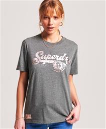 Superdry Ovin Vintage Script Style Γυναικείο T-shirt Rich Charcoal Marl από το Plus4u