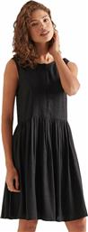 Superdry Textured Day Mini All Day Φόρεμα Λινό Μαύρο από το Altershops