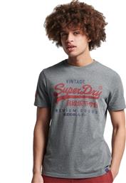 Superdry Vintage Classic Ανδρικό T-shirt Γκρι με Λογότυπο από το Plus4u