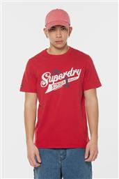 Superdry Vintage Scripted College Ανδρικό T-shirt Chilli Pepper Red με Στάμπα από το Outletcenter