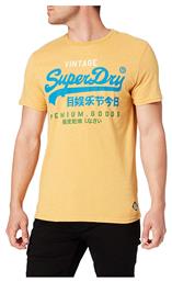 Superdry Vintage Tri Ανδρικό T-shirt Κίτρινο Με Στάμπα από το Plus4u