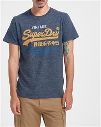 Superdry Vintage Tri Ανδρικό T-shirt Navy Μπλε Με Στάμπα από το Plus4u