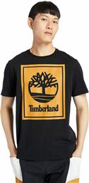 Timberland Ανδρικό T-shirt Μαύρο με Λογότυπο από το Tobros