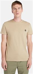 Timberland Ss Dunstan River Ανδρικό T-shirt Κοντομάνικο Μπεζ από το Plus4u
