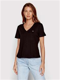 Tommy Hilfiger Γυναικείο T-shirt με V Λαιμόκοψη Μαύρο από το Modivo