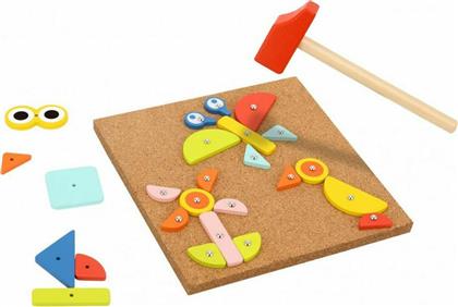 Tooky Toys Παιχνίδι Κατασκευών Ξύλινo Καρφώματα Με Σφυράκι για Παιδιά 3+ Ετών