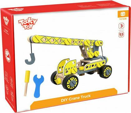 Tooky Toys Ξύλινη Κατασκευή Φορτηγό με Γερανό