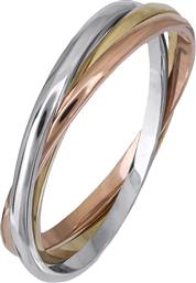 Τρίχρωμο δαχτυλίδι βέρα 14Κ 019072 019072 Χρυσός 14 Καράτια από το Kosmima24