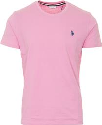 U.S. Polo Assn. Ανδρικό T-shirt Ροζ Μονόχρωμο από το Tobros
