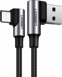 Ugreen Angle (90°) / Braided USB 2.0 Cable USB-C male - USB-A male Γκρι 1m (20856)