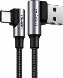 Ugreen Angle (90°) / Braided USB 2.0 Cable USB-C male - USB-A male Γκρι 2m (20857)