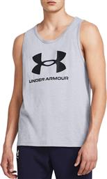 Under Armour Ανδρική Αθλητική Μπλούζα Αμάνικη Γκρι από το MybrandShoes