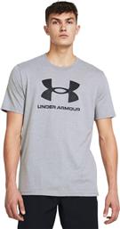 Under Armour Ανδρικό Αθλητικό T-shirt Κοντομάνικο Γκρι από το Zakcret Sports