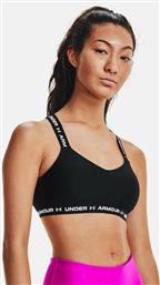 Under Armour Crossback Low Γυναικείο Αθλητικό Μπουστάκι Μαύρο με Επένδυση από το Spartoo