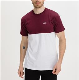 Vans Colorblock Ανδρικό T-shirt White / Bordeaux με Λογότυπο από το Spartoo