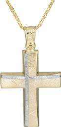 Βαπτιστικοί Σταυροί με Αλυσίδα Αντρικός χειροποίητος σταυρός Κ14 με αλυσίδα 026172C 026172C Ανδρικό Χρυσός 14 Καράτια από το Kosmima24