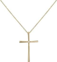 Βαπτιστικοί Σταυροί με Αλυσίδα Χρυσός σταυρός 18 καρατίων με μπριγιάν 036769C 036769C Γυναικείο Χρυσός 18 Καράτια
