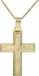 Βαπτιστικοί Σταυροί με Αλυσίδα Χρυσός σταυρός με αλυσίδα Κ14 ματ-λουστρέ για αγόρι 028627C 028627C Ανδρικό Χρυσός 14 Καράτια