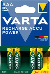 Varta Rechargeable Accu Επαναφορτιζόμενες Μπαταρίες AAA Ni-MH 800mAh 1.2V 4τμχ