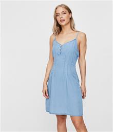 Vero Moda Mini Καλοκαιρινό All Day Φόρεμα Τζίν Μπλε
