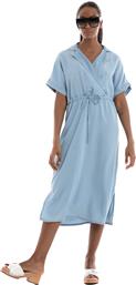 Vero Moda Καλοκαιρινό Midi Φόρεμα Τζιν Κρουαζέ Γαλάζιο