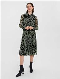 Vero Moda Midi Σεμιζιέ Φόρεμα Πράσινο