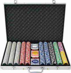vidaXL Σετ 1000 Μάρκες Poker 11.5gr σε Βαλίτσα με 3 Τράπουλες από το Public