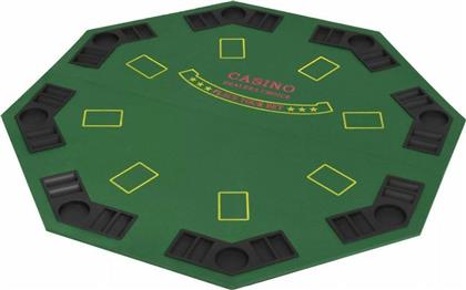 vidaXL Τραπέζι Poker Υφασμάτινο Πράσινο 120x120εκ. Πτυσσόμενο για 8 Άτομα από το Public