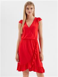 Vila Mini Φόρεμα με Βολάν Κόκκινο